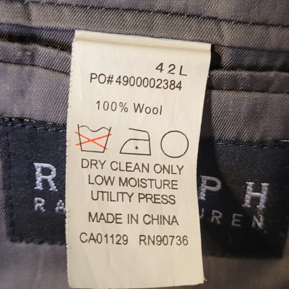 Ralph Lauren Black Label 42L Black Striped Wool Suit - Picture 7 of 8